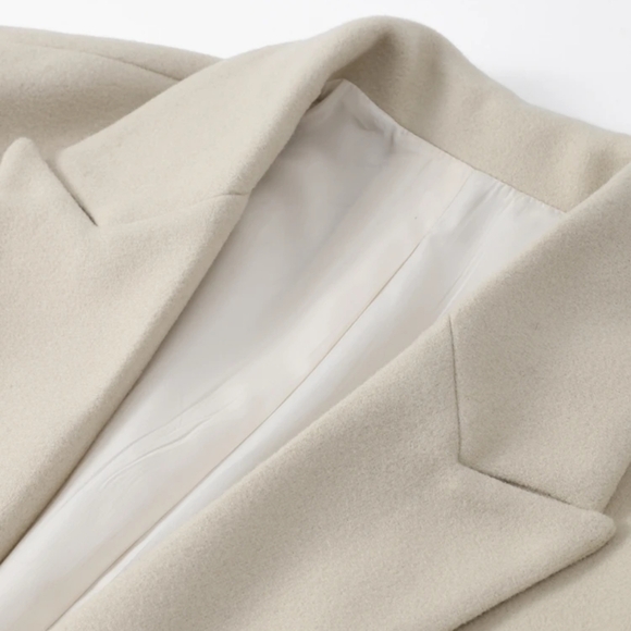 Tassel Apricot Women's Coat Elegant Autumn Long Sleeve Lapel Female Coats 2024 - Picture 6 of 7